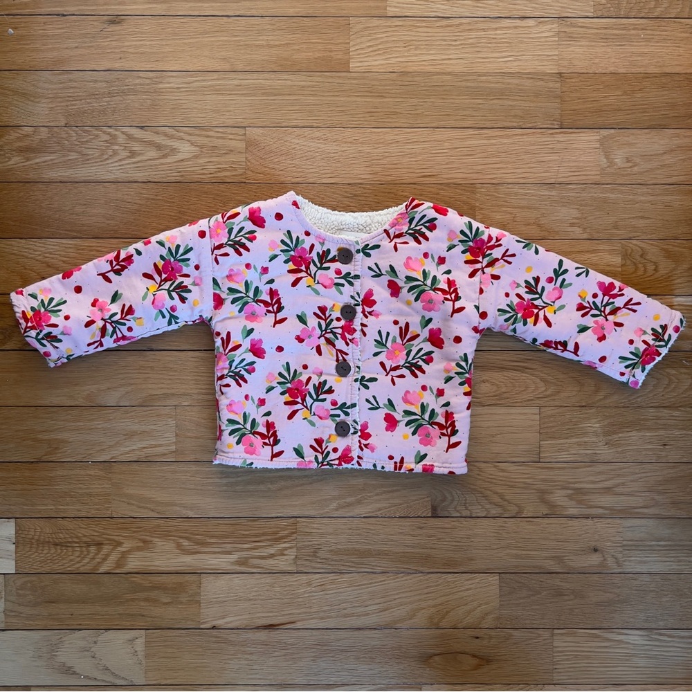 Gymboree Floral Sherpa Lined Jacket